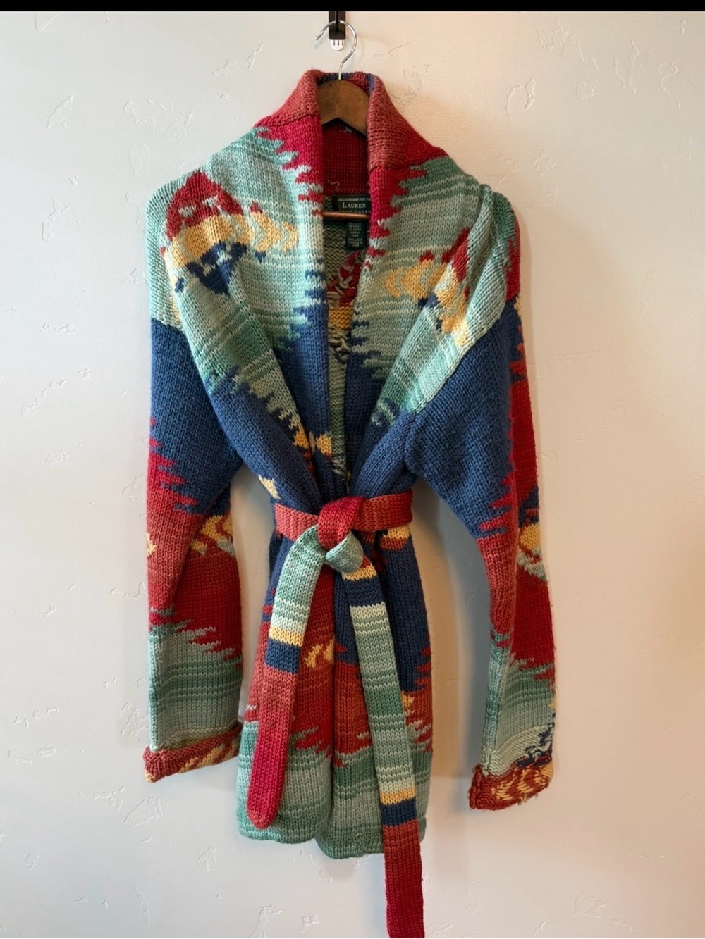Vintage Ralph Lauren Hand Knit Cardigan size Medium